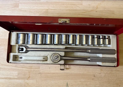 Proto Challenger 16 Pcs SAE 1/2" drive Socket Set w Metal Box 7/16-1 1/4" - Image 1 of 4