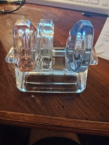 4 PIECE CAMBRIDGE GLASS ASHTRAY SET - TRAY AND 3 ASHTRAYS - Picture 1 of 4