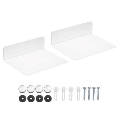 2Pcs Acrylic Floating Shelf 7.87" Floating Wall Mounted Shelf Transparent - Imagem 1 de 4