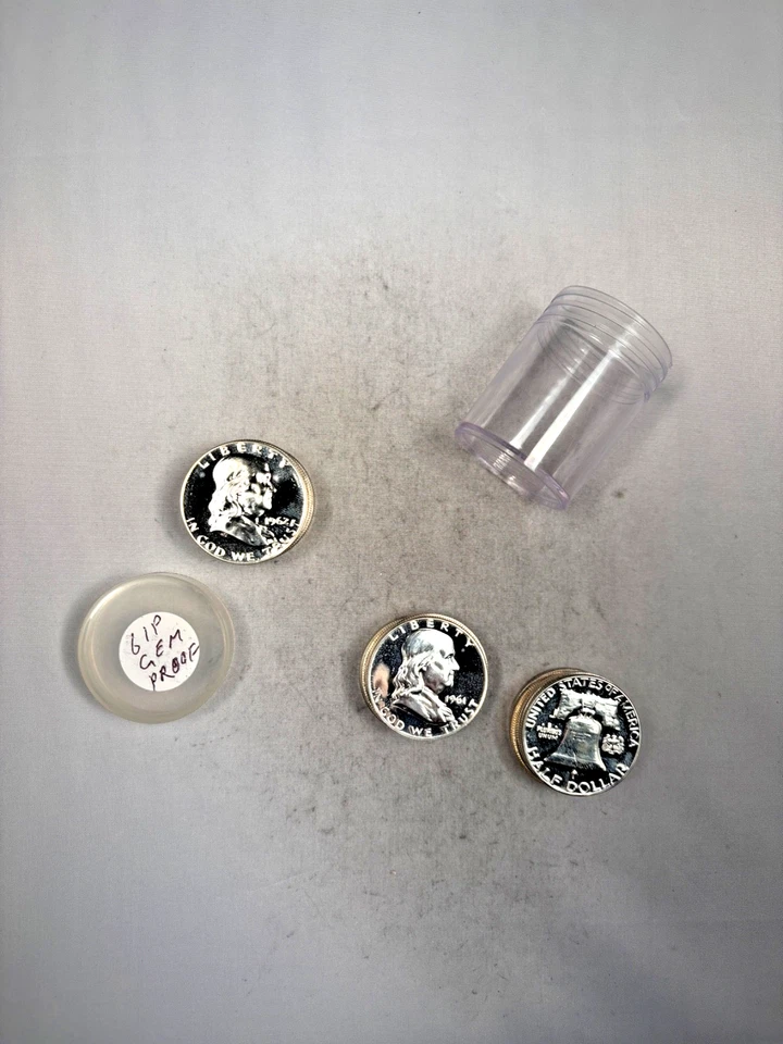 1961P GEM PROOF FRANKLIN HALF DOLLAR 90% SILVER 20 COIN $10 ROLL  NOT BU - Image 1 of 1