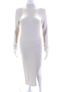 Sen Collection Womens Metallic Mock Neck Maxi Sweater Dress Light Pink Size S - Picture 1 of 6