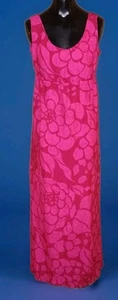 Vintage 60s 70s Pomare Tahiti Hawaiian Maxi Dress Hippy Boho Flower Power - Picture 1 of 7