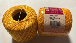 Lote de 2 hilos de ganchillo de algodón South Maid 19 amarillos sombreados - Imagen 1 de 5