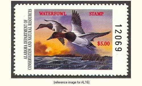 HALFPRICEDUCK Alabama Duck Stamp 1994 $5.00 - Image 1 of 1