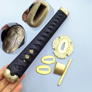 26CM Tsuka Handle Brass Tsuba Fuchi Kashira Habaki F Japanese Sword Katana Parts - Bild 1 von 13