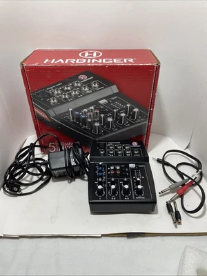 Harbinger L502 5-Channel Mixer with XLR Mic Preamp -Cords Included - Great Shape - Image 1 of 4