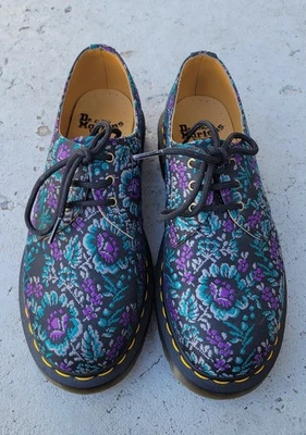 Zapatos para mujer Dr. Martens 1461 Floral Jacquard Oxford NEGRO/PÚRPURA RICO 8 EE. UU. Foto 1 de 4