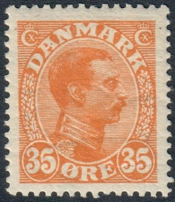 DINAMARCA. 1913. #114. Christian X. Naranja 35 Øre. VF MNH (PK2662) Foto 1 de 2
