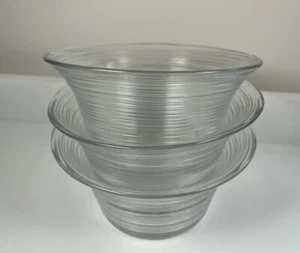 Set Of 3 Bormioli Rocco Vintage Italian Art Clear Glass 4.5 inch Desert Bowls - Picture 1 of 14