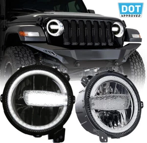 9'' LED Headlights Hi/Lo Beam DRL for Jeep Wrangler JL Gladiator Rubicon 18-2025 - Picture 1 of 11