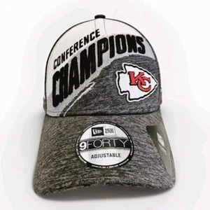 KANSAS CITY CHIEFS CONFERENCE AND SUPER BOWL CHAMPIONS GREY/WHITE SNAPBACK HAT - Picture 1 of 10