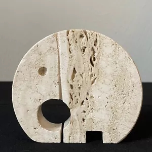 FRATELLI MANELLI Italy Mid Century Modern Travertine Elephant Stationary Holder - Picture 1 of 9