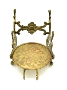 Unusual Brass Pen/Brush & Inkwell Stand Or Teacup, Saucer & Teaspoon Stand - Picture 1 of 8
