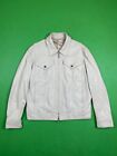 VERSACE COLLECTION Leather Jacket Cold Beige Mens 52 L Made in Italy