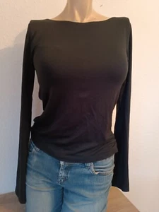 UNIQLO Long La - Shirt With Integrated Bra Size M 38 New u Boat Back Stretch - Picture 1 of 8