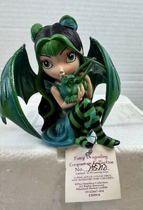 Rare VTG Hamilton Collection Fiery Dragonfly Aqua Fairy Figurine # 2652A COA - Picture 1 of 17