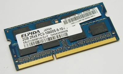 Elpida 2GB 2Rx8  PC3 10600S Laptop Memory  - Image 1 of 2