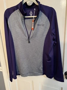 NWT WOMEN'S CUTTER & BUCK PULLOVER, SIZE: L Color Purple And Grey - Picture 1 of 18