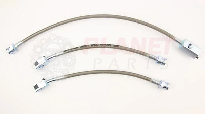 Rear Braided Brake Hoses for Holden VR-VS Commodore NON-IRS 3 Hose Lines - Image 1 of 4