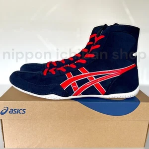 【Made to order】ASICS Wrestling Shoes 1083A001 EX-EO TWR900 Navy x Red - Picture 1 of 8