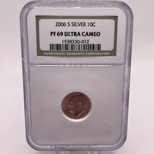 2006 S UNITED STATES SILVER PROOF ROOSEVELT DIME 10C NGC PR 69 ULTRA CAMEO - Picture 1 of 3