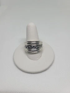Anello a fascia in argento con sigari US 8,25 - Foto 1 di 4