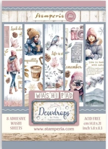 Stamperia - DEWDROPS - A5 ADHESIVE WASHI PAD - 14.8cm x 21cm - Picture 1 of 10