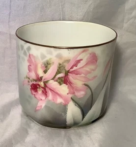Vintage R & S Germany Porcelain Wide Vase Flowers Gold Rim 3 1/4” - Picture 1 of 4