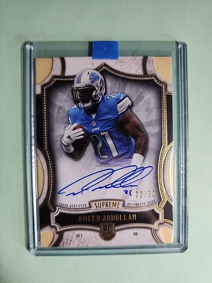 2015 Topps Supreme /50 Gold Ameer Abdullah Detroit Lions Rookie Auto - Image 1 of 1