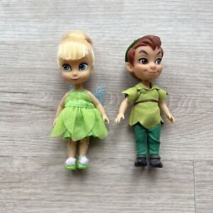 Disney Store Animator Collection Rare Peter pan Tinkerbell 5" Mini Doll Figures