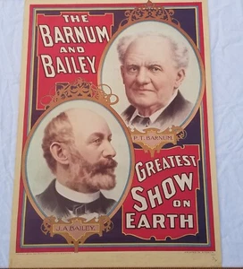 Vintage Barnum & Bailey Circus Poster From Program 1974 Reprint Strobridge P-153 - Picture 1 of 18
