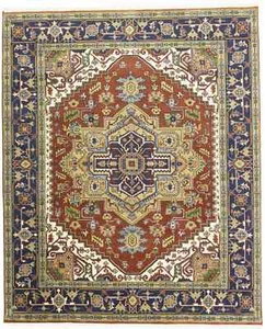 Rusty Red Heriz Serapi Oriental Rug Floral Farmhouse Boho Room Carpet 8X10 ft - Picture 1 of 18
