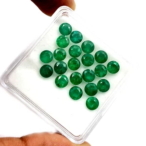 Natural Zambia Emerald Round Cut Loose Gemstone 3 Pcs 4.75 MM 1 CT - Picture 1 of 6