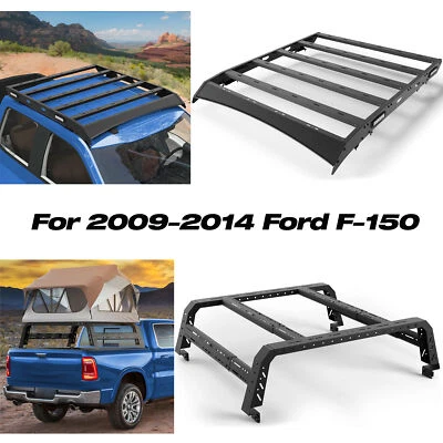 Top Roof Rack/Adjustable Bed Rack Cargo Carrier For 2009-2014 Ford F150 Off-Road - Image 1 of 4