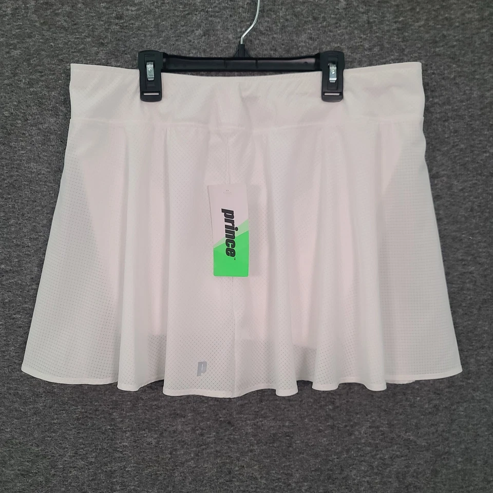 Prince Women’s Tennis Match Knit Skort Size XL White Stretch Wicking