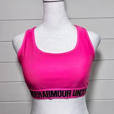 Sujetador deportivo Under Armour rosa intenso soporte cruzado medio compresión talla L Foto 1 de 4