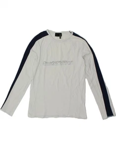 Top GAS donna grafico manica lunga UK 12 medio bianco colorblock cotone BD06 - Foto 1 di 3