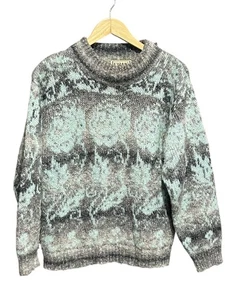 Evian LTD Sweater Vintage Unisex Blue 80s 90s Retro Medium Throwback Grandpa - Picture 1 of 6