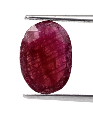 2.49 Ct Natural Loose Ruby 11 x 8 mm Pinkish Red Color Oval Cut Kenya Gemstone - Image 1 of 4