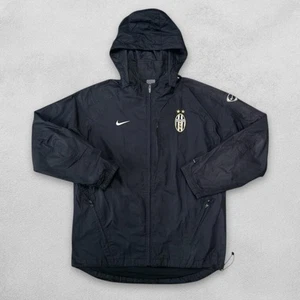 Chaqueta de fútbol vintage Juventus Nike negra para hombre grande con capucha Y2K - Imagen 1 de 8