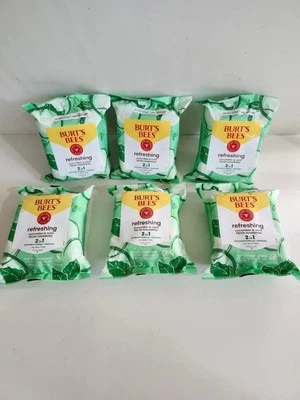 6 PACOTES de Toalhas de Limpeza Facial Burt's Bees Pepino e Perfeito 30 Toalhas Ea. - Imagem 1 de 4