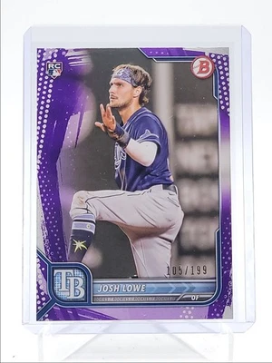 JOSH LOWE 2022 BOWMAN ROOKIE PURPLE PATTERN RAYS RC /199 Q4115 - Image 1 of 2