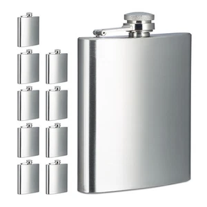Flachmann Edelstahl Taschenflasche Mini Schnapsflaschen Alkohol Flasche 10 Stück - Bild 1 von 8