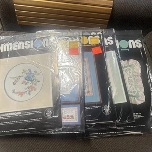 80s Dimensions Cross Stitch Kits Lot Of 7 All Sealed Rare Vintage - Bild 1 von 16
