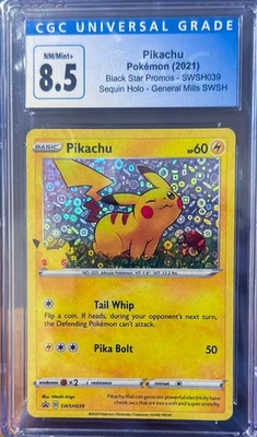 Pikachu - (General Mills) SWSH039 Black Star Promo Holo CGC 8.5 - Image 1 of 2
