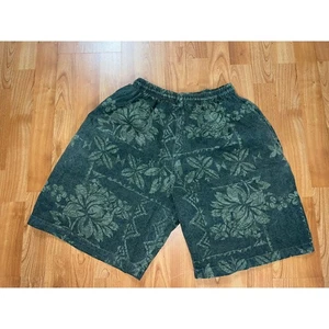 Pantalones cortos camuflados vintage con diseño ABC hechos en EE. UU. florales verdes tropicales para hombre XL - Imagen 1 de 10