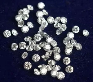 Certified 1 mm Round Cut CVD Diamond J Color I2 Clarity 2 Pcs Diamond Lot - Picture 1 of 8