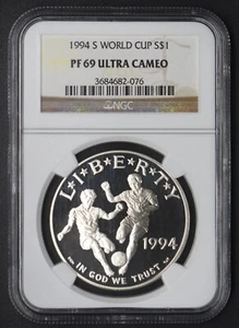 1994-S NGC PF69 Ultra Cameo World Cup Commemorative Dollar $1 -COINGIANTS - - Picture 1 of 2