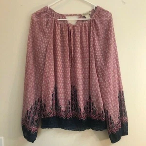 Top campesino Lucky Brand azul marino, rojo y blanco, talla L  - Imagen 1 de 9