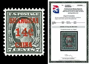 Scott K7 1919 14c Shanghai sovrastampa come nuovo classificato XF-Sup 95 H con PSE CERT - Foto 1 di 1